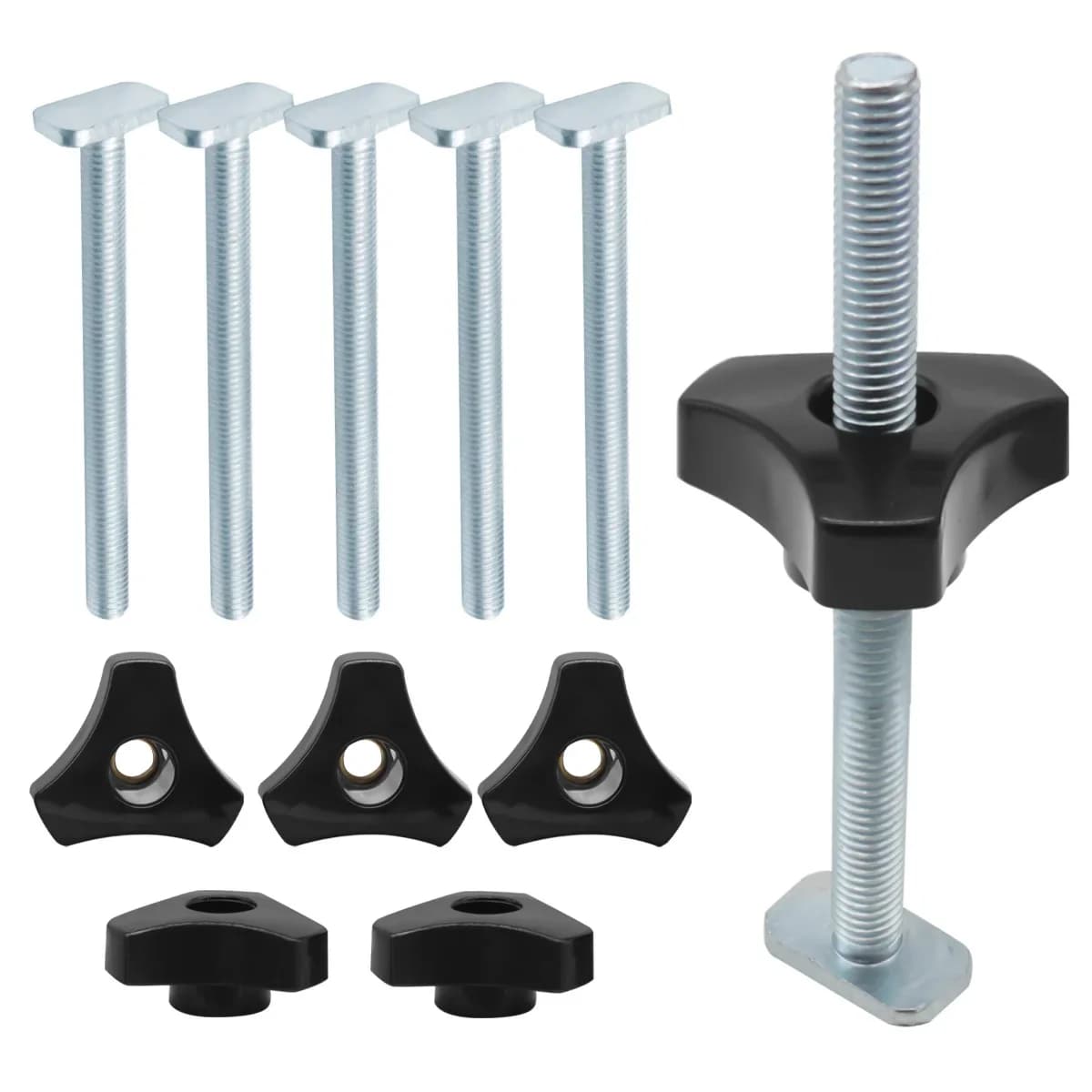 Kit de pernos, pomos y tuercas deslizantes para carril en T