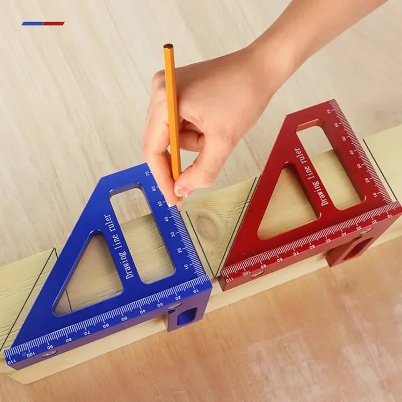 Escuadra triangular métrica para ingletes de carpintería