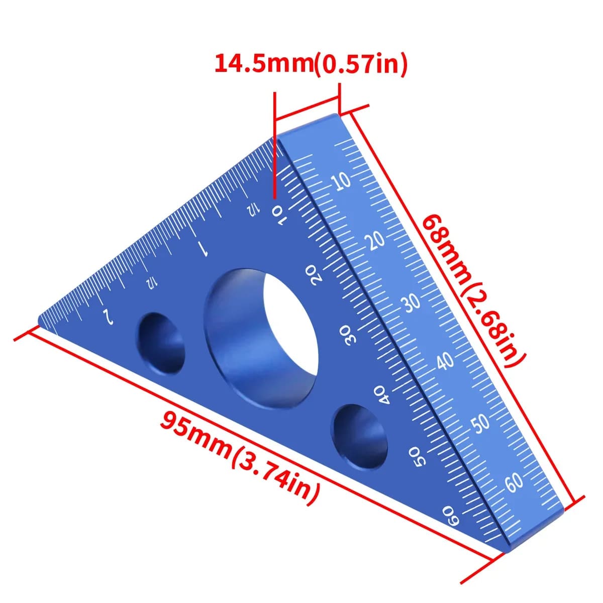 Regla de ángulo de precisión de aluminio 45/90 grados