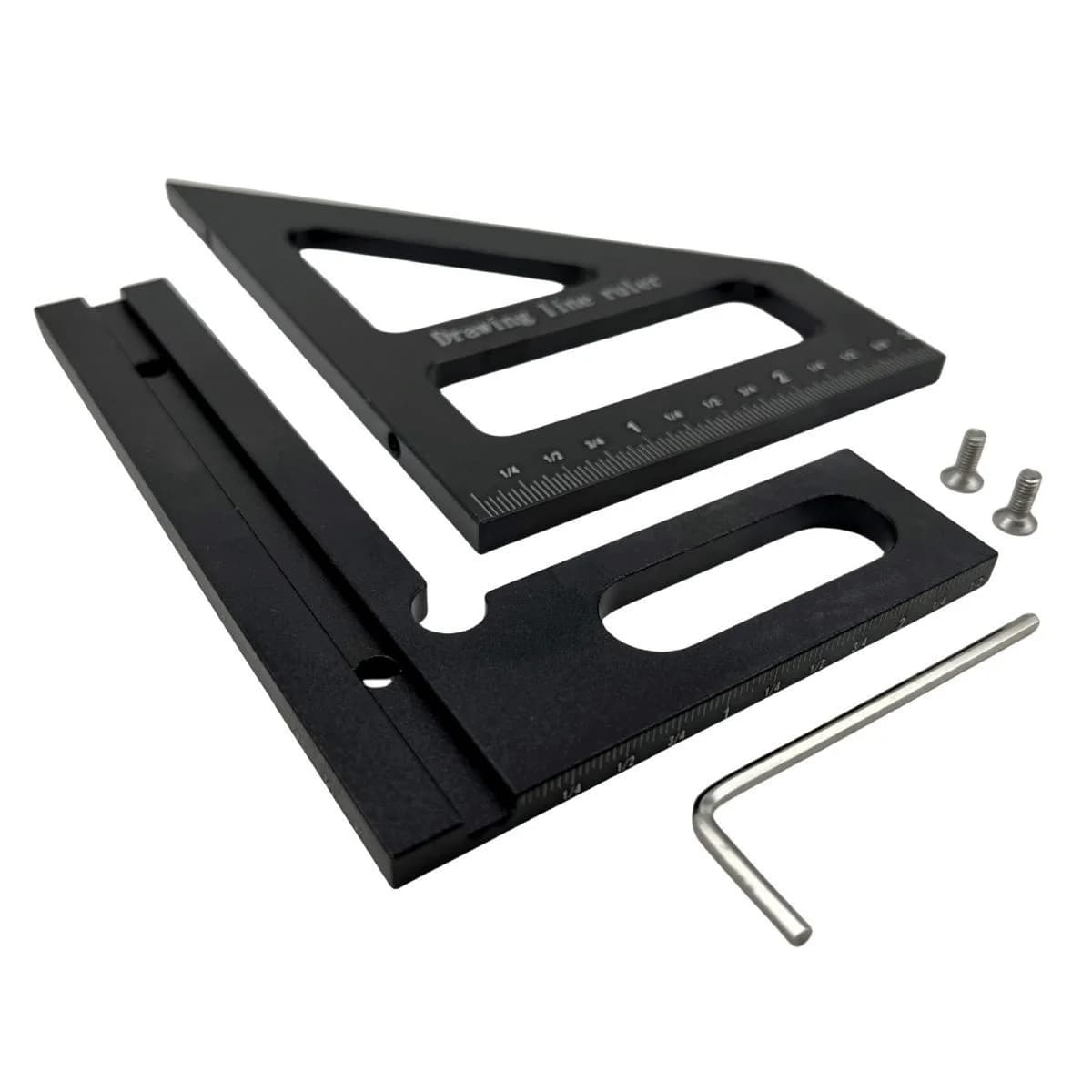 Escuadra triangular de inglete de aluminio 45/90 grados