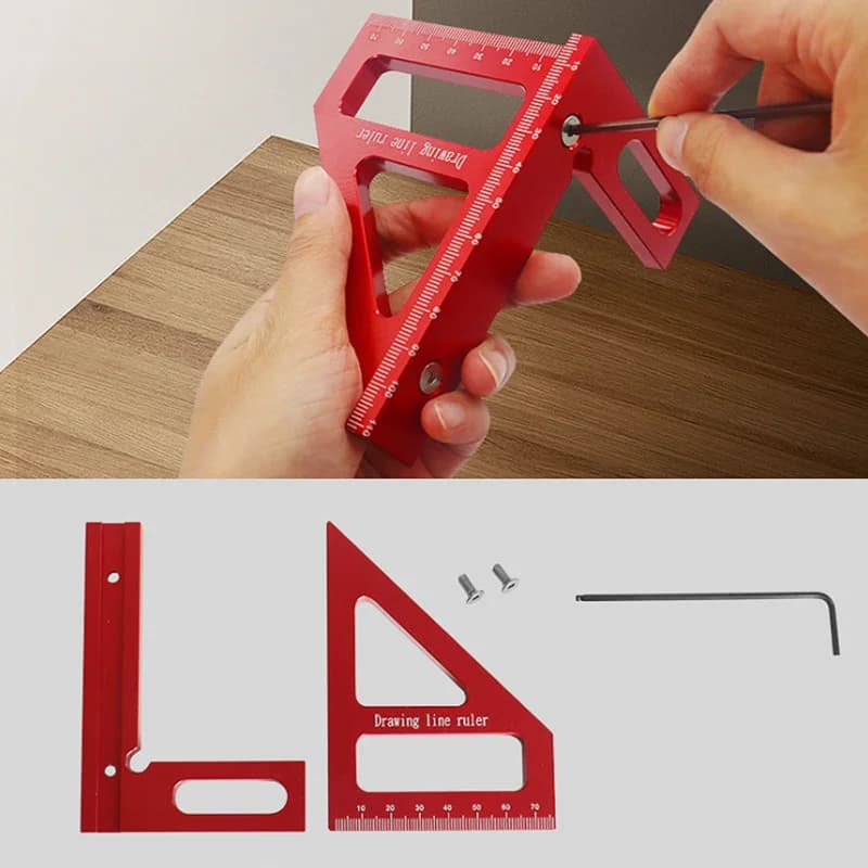 Escuadro de carpintero de aluminio multiángulo