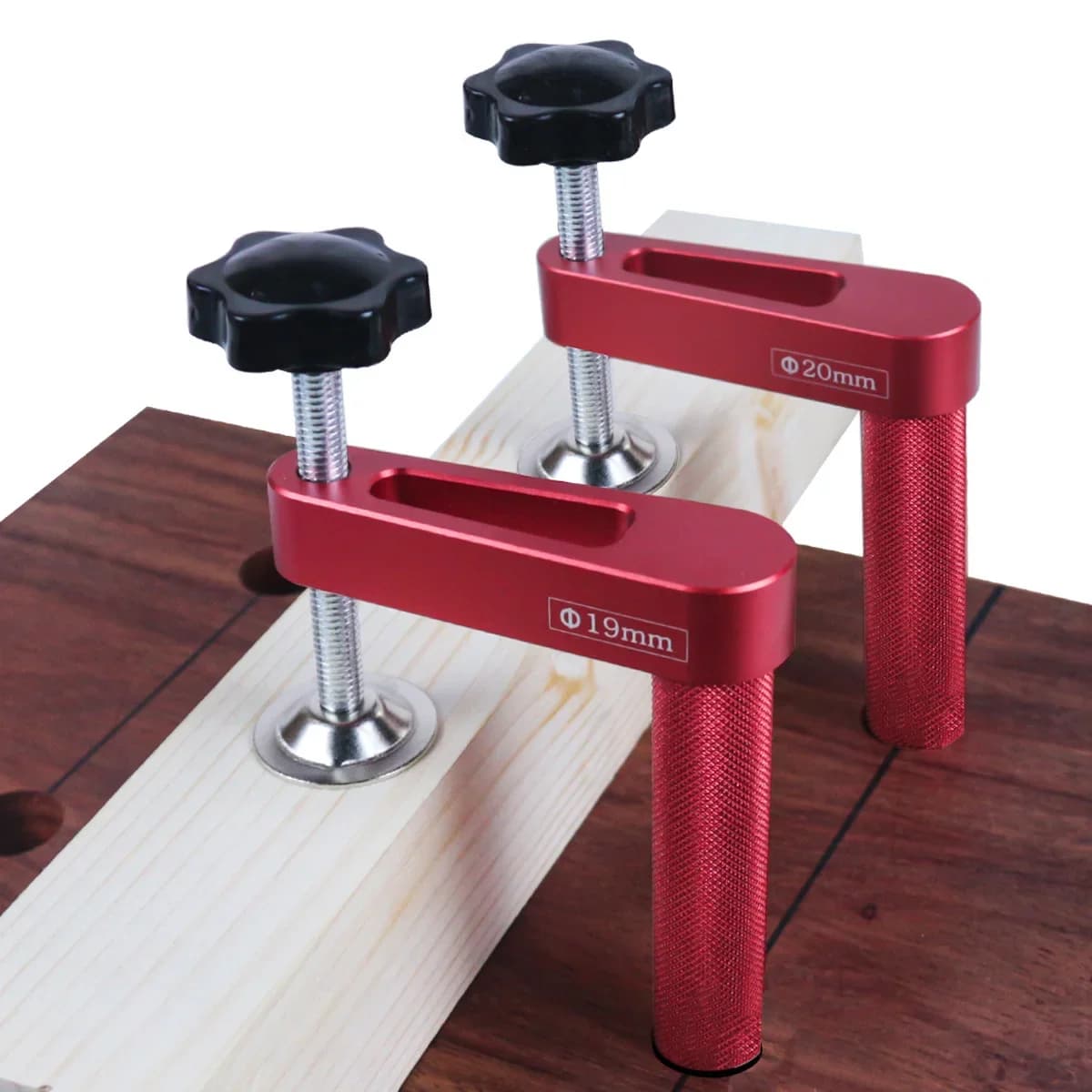 Abrazadera de agujero para banco de aluminio 19/20 mm