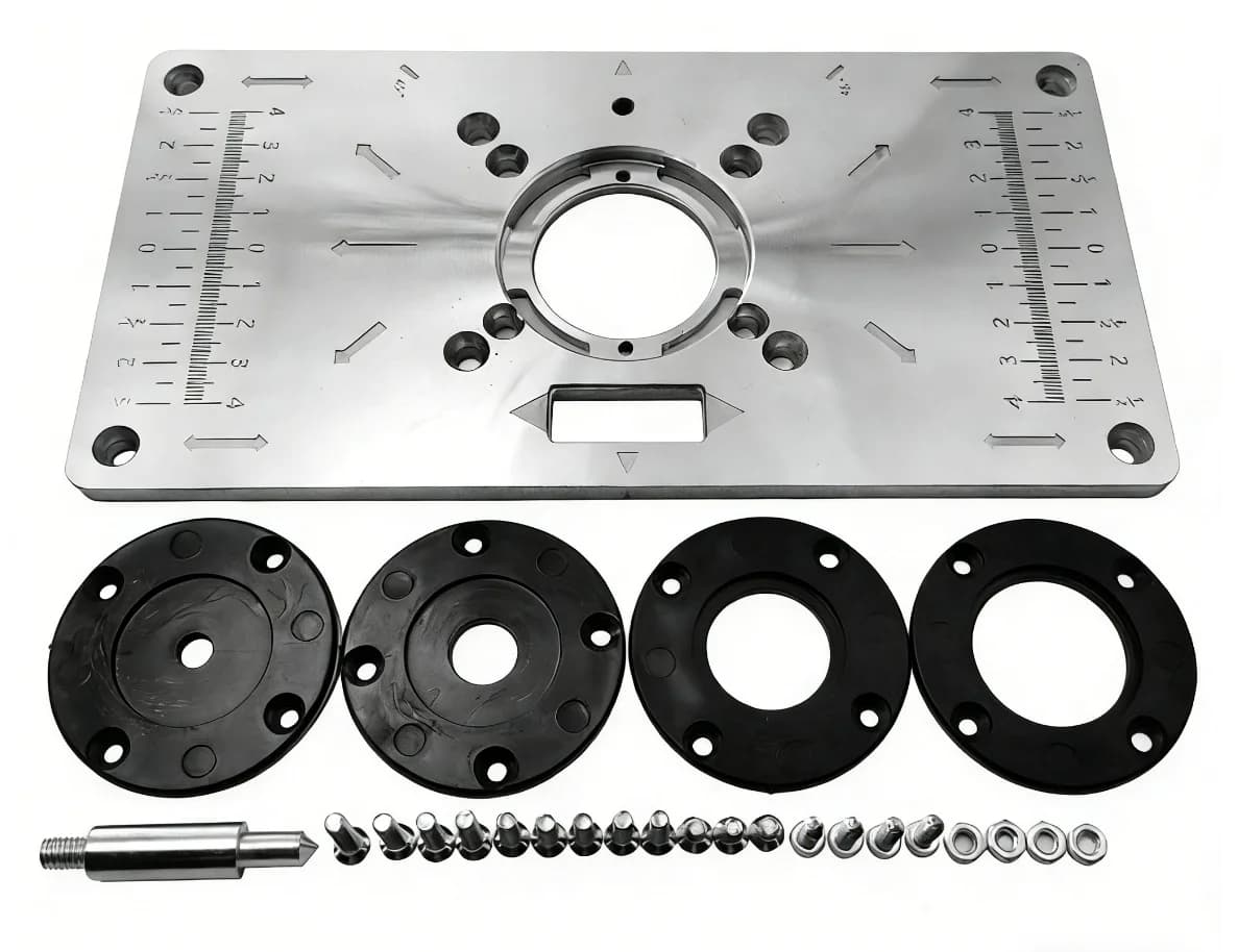 Placa de inserción de aluminio para mesa fresadora con anillos
