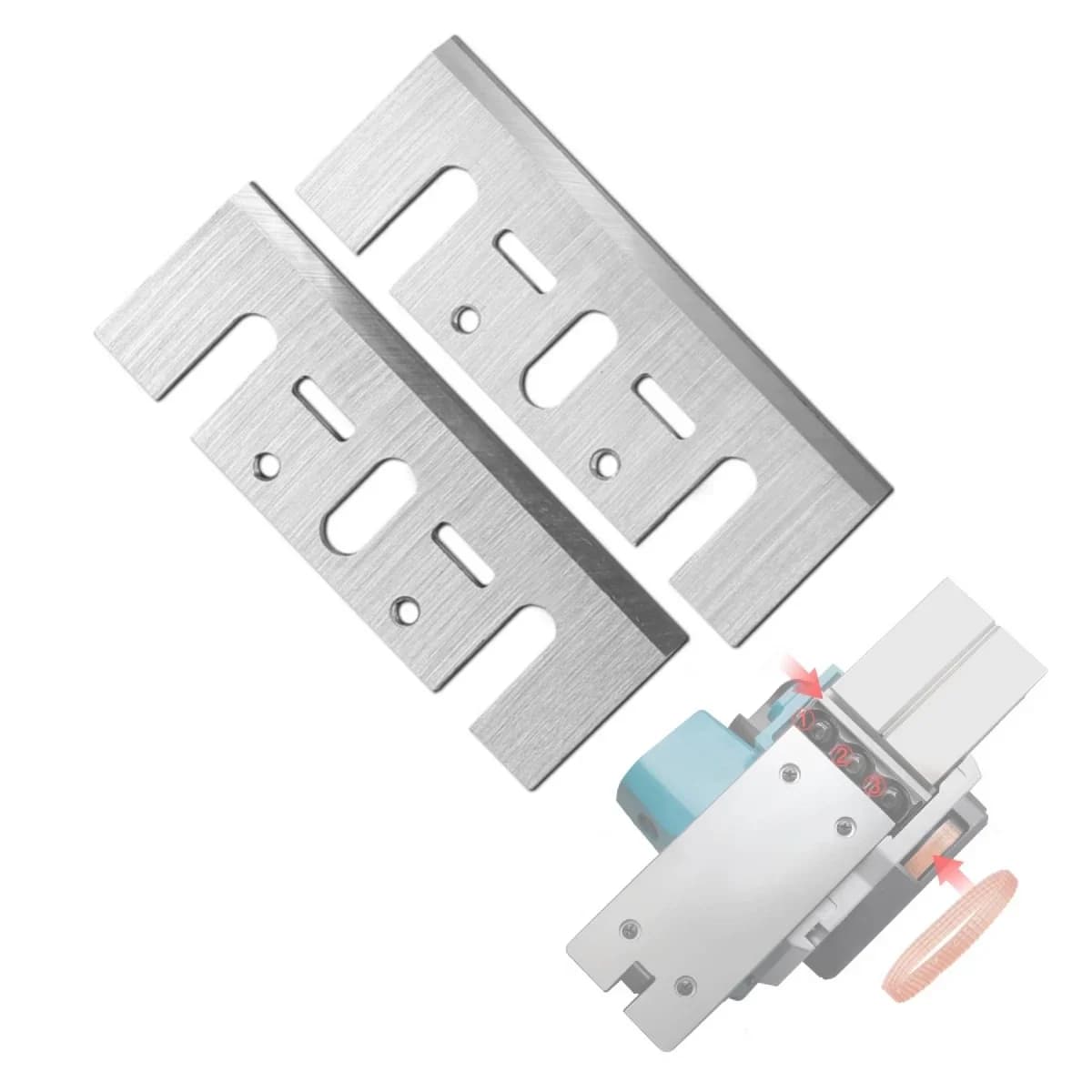 Pack de 2 cuchillas de cepillado de 82 mm con punta de carburo