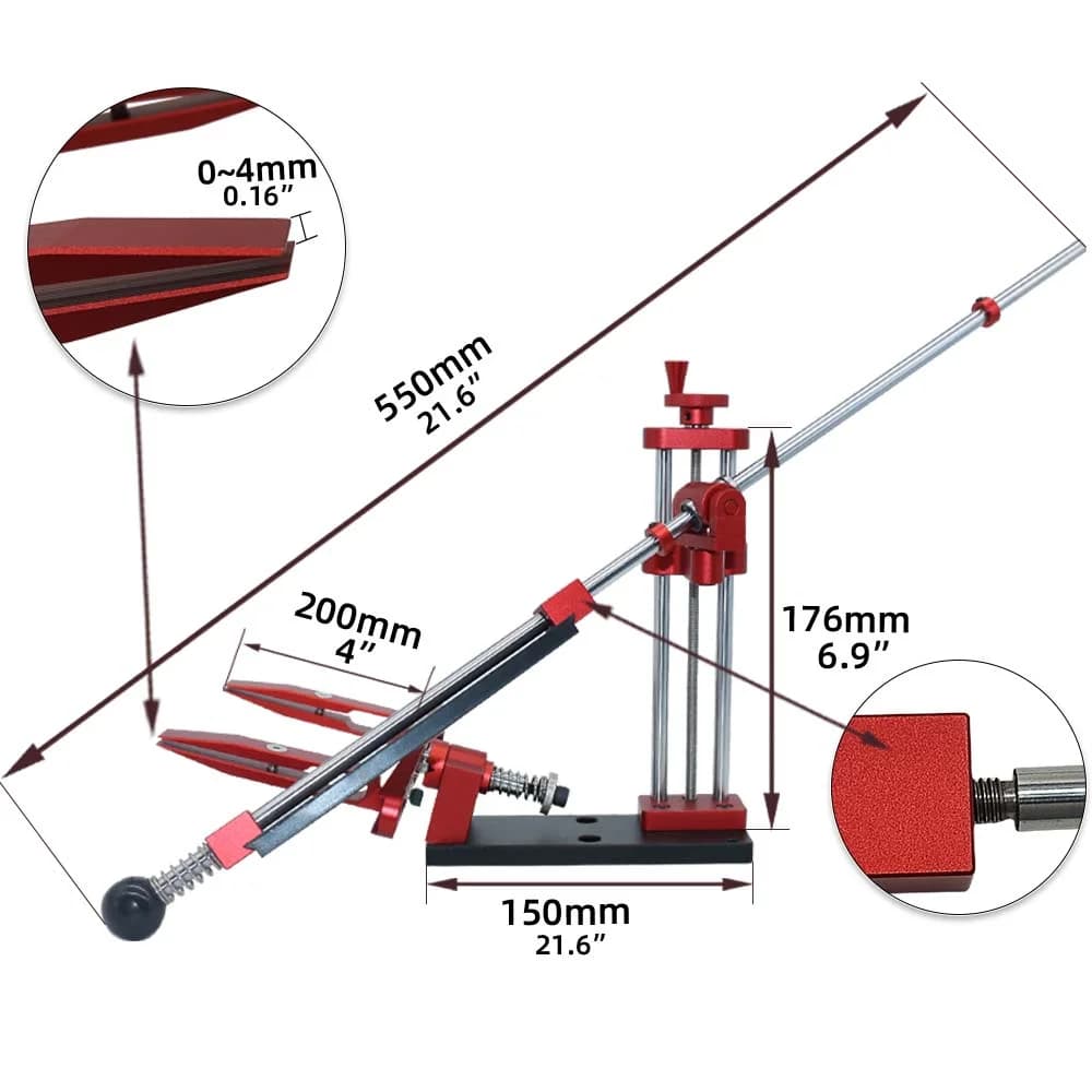 Sistema de afilado de cuchillos con rotación de 360 grados