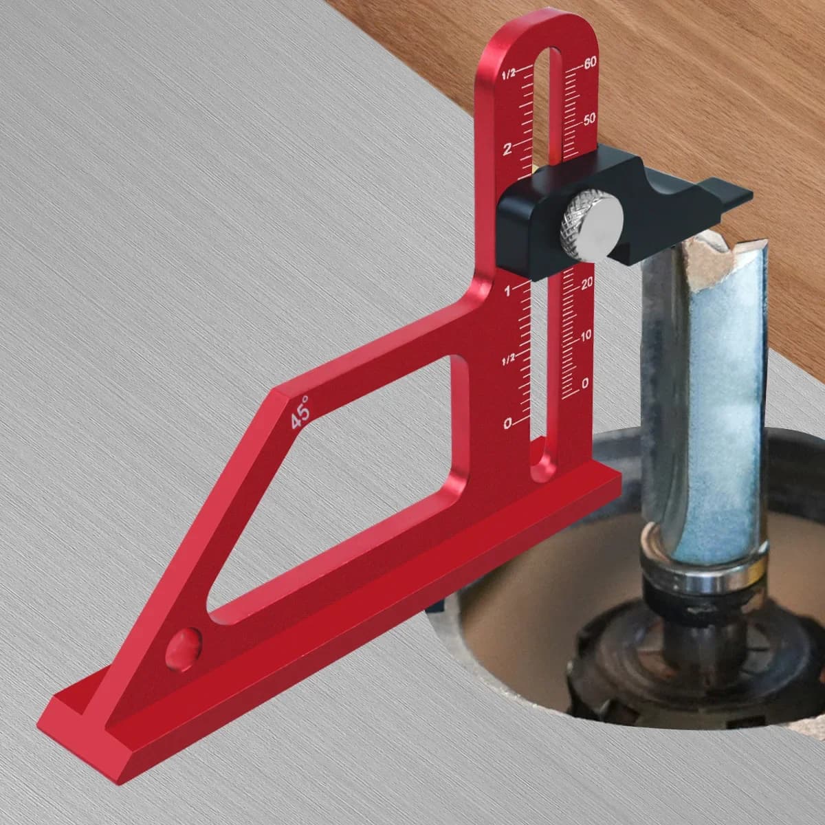 Medidor de profundidad ajustable para sierra de mesa, 0-60 mm