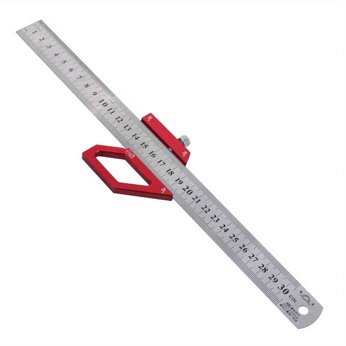 Regla de trazado angular de acero 45/60/90 grados