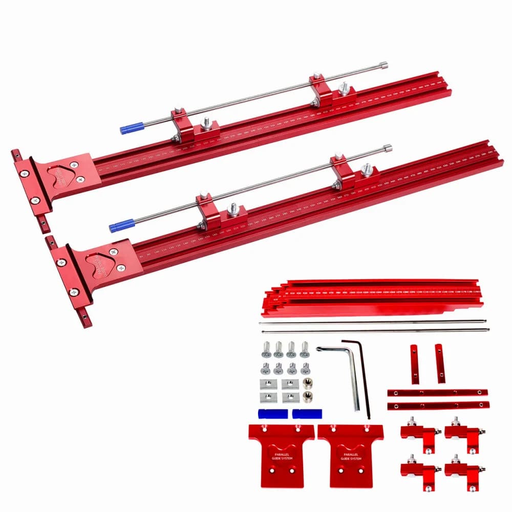 Sistema de guías paralelas de aluminio para sierras de riel
