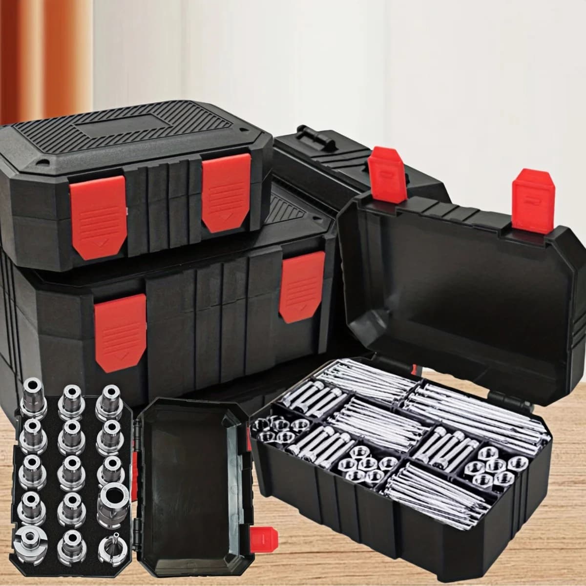 Caja de almacenamiento pequeña de plástico para herramientas y accesorios