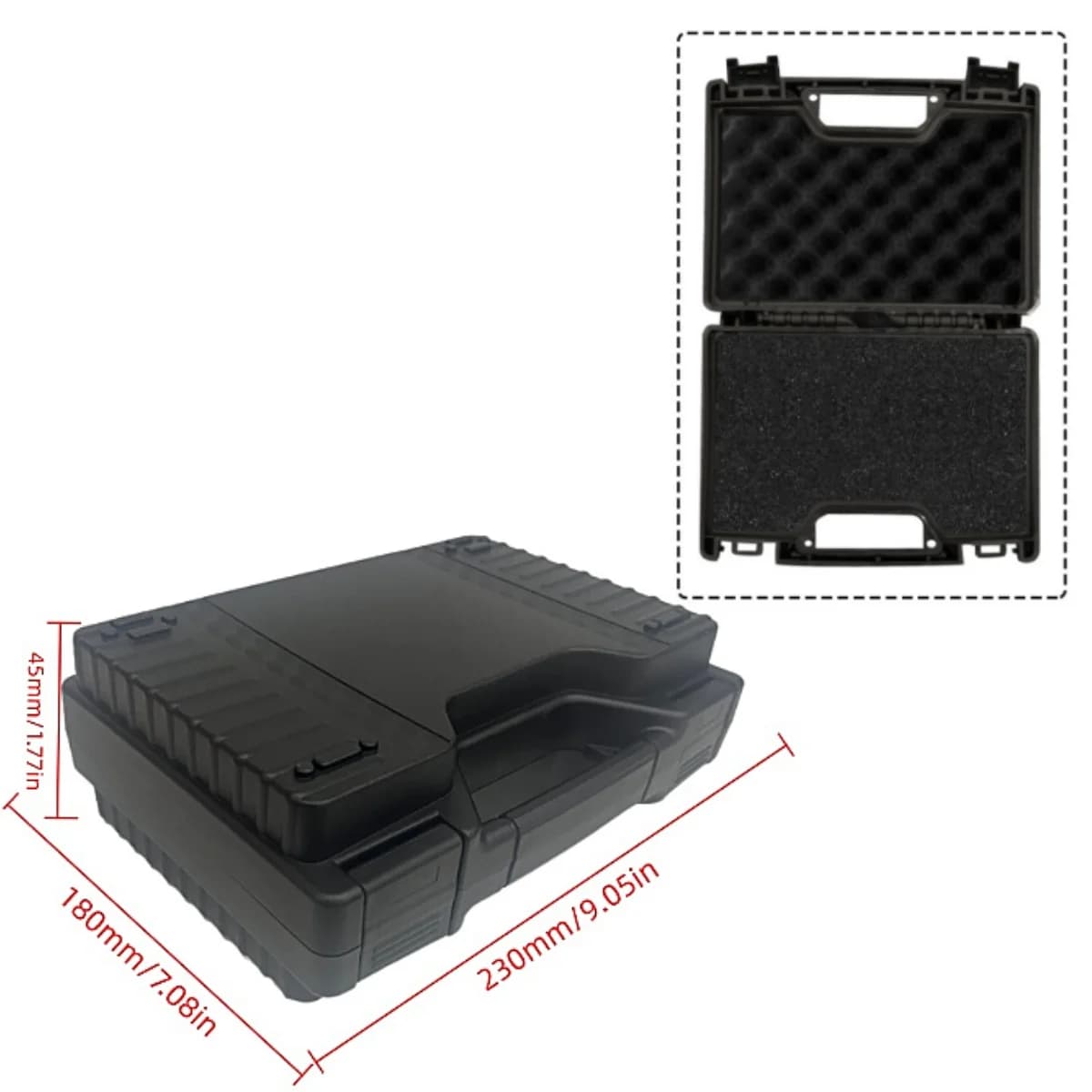 Caja de herramientas portátil de plástico para reparación de autos con esponja