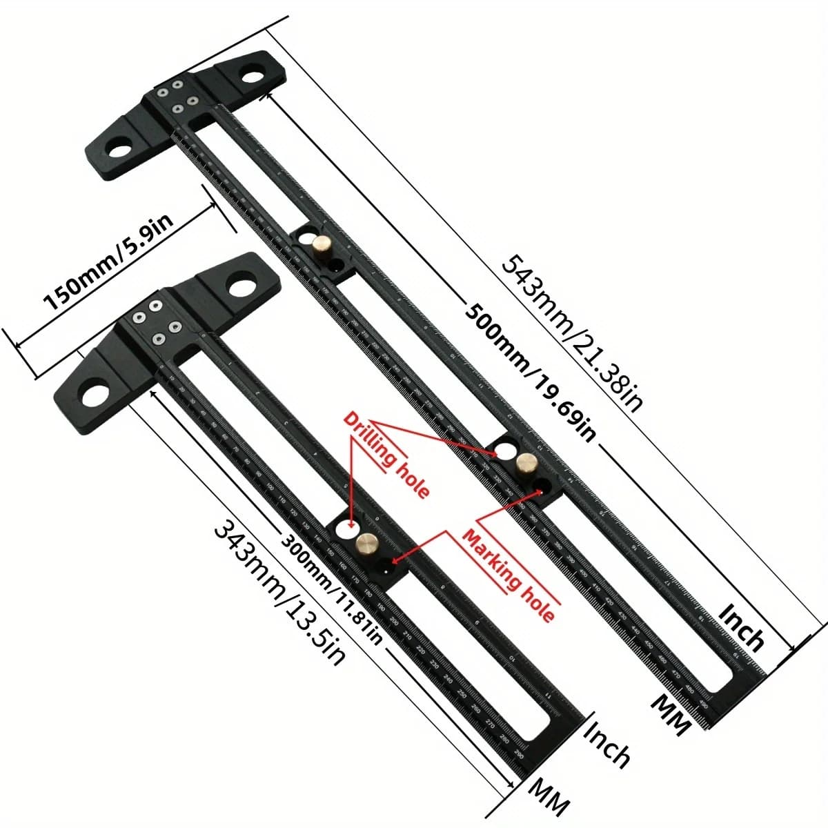 Regla de Posicionamiento para Taladrar en Aluminio con Casquillos