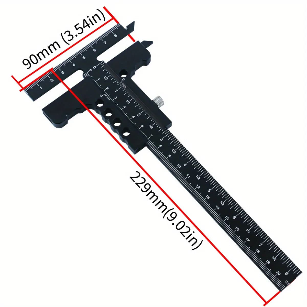 Goniómetro deslizante ajustable de aluminio con escuadra T