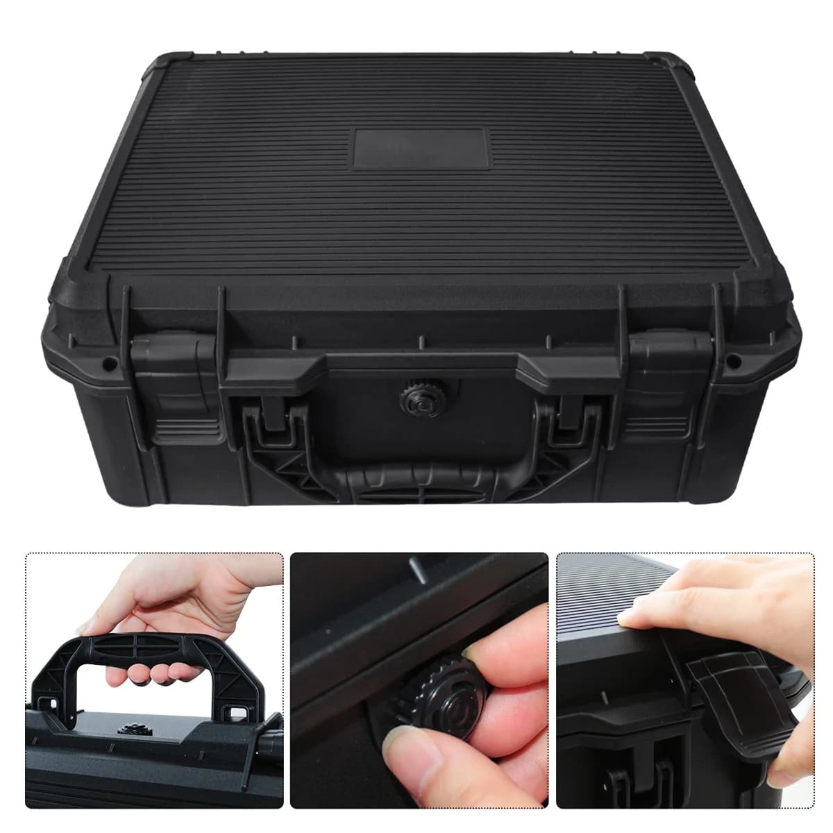 Caja de herramientas universal portátil de plástico con inserto de espuma