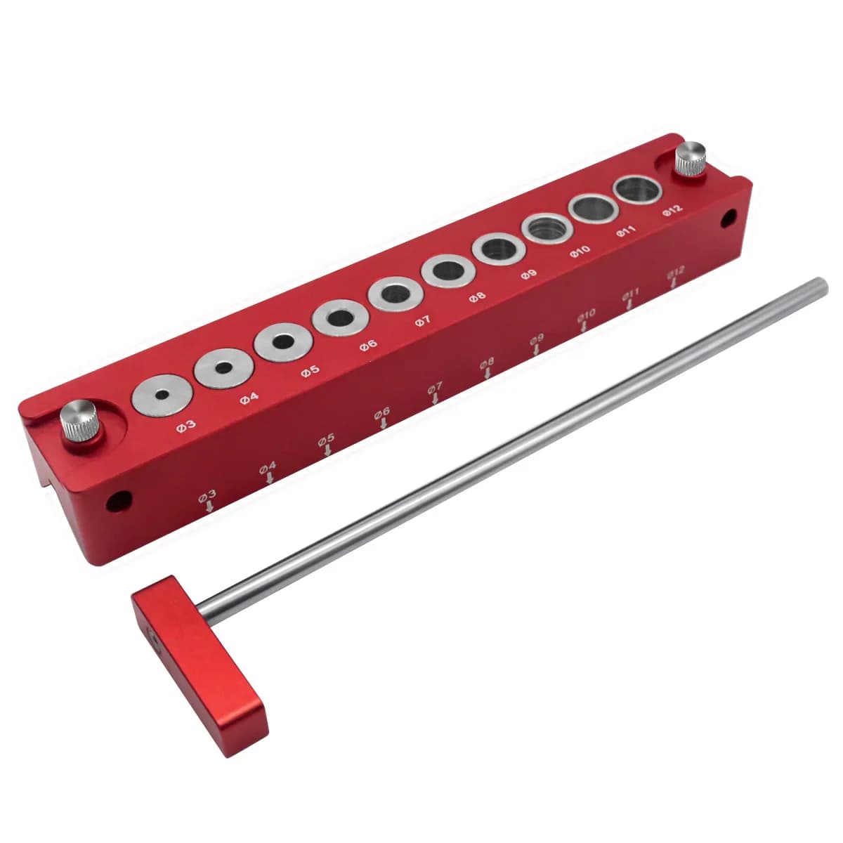 Kit de plantilla para espigas con autocentrado para agujeros de 3-12mm