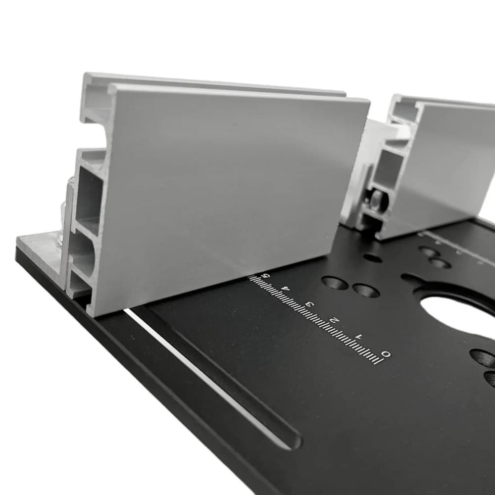 Placa de inserción para mesa fresadora de aluminio con ranura para inglete