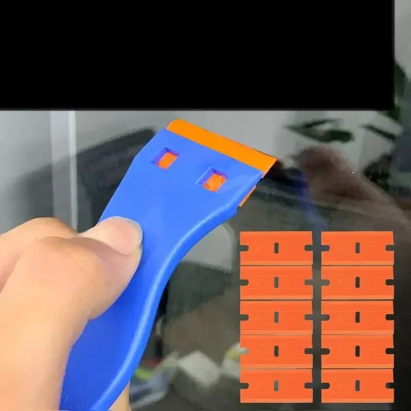 Rasqueta de plástico con cuchillas para vidrio