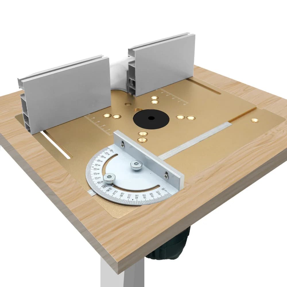 Placa de inserto para mesa fresadora de aluminio con guía de inglete