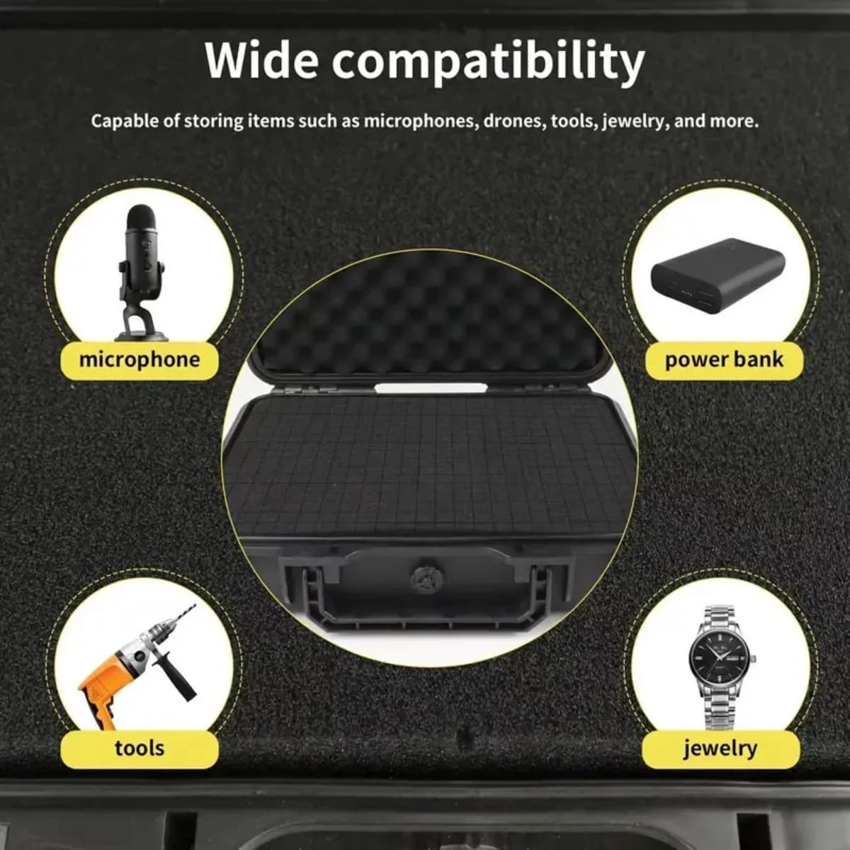 Caja de almacenamiento rígida impermeable y resistente