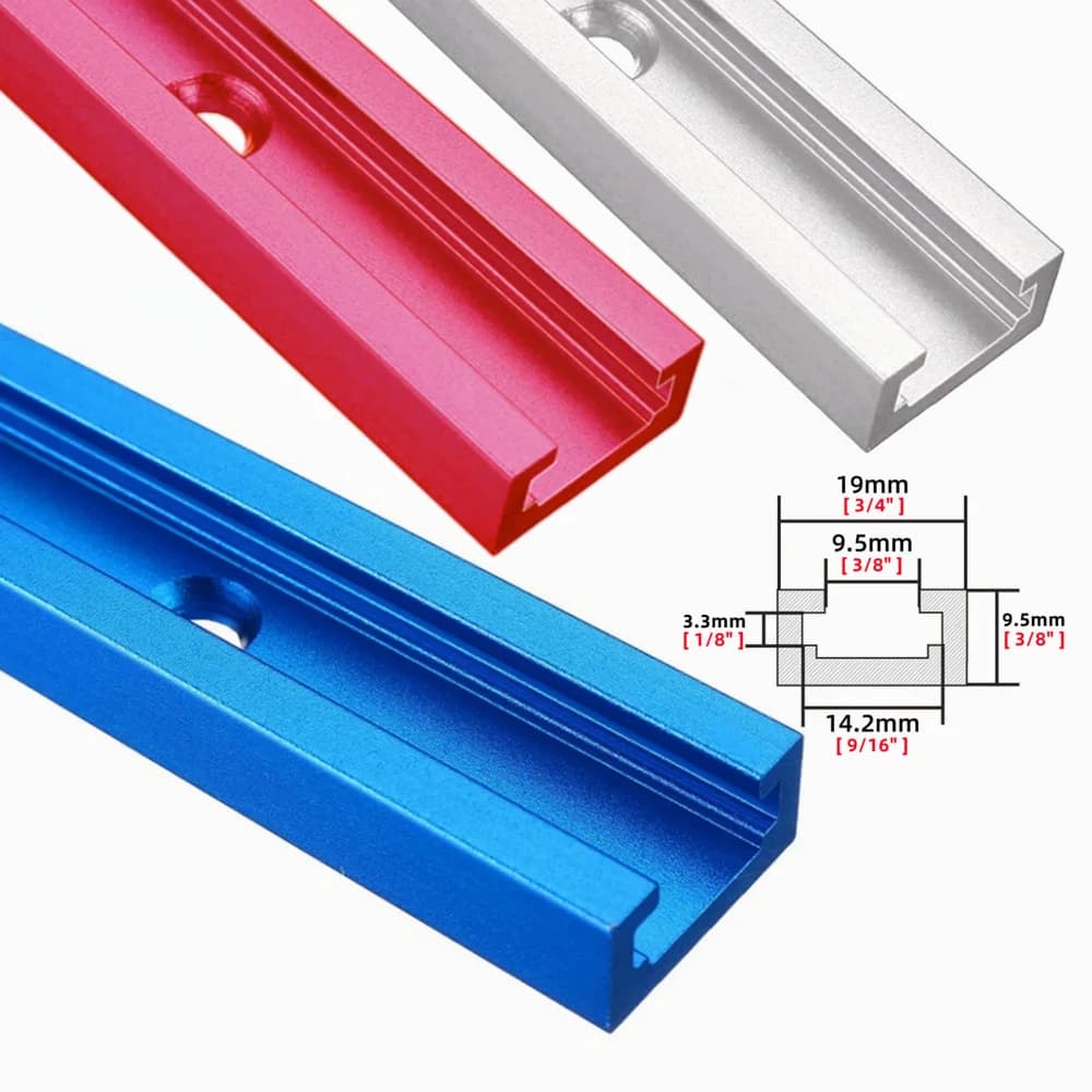 Riel de inglete T-slot de aluminio para mesas de sierra y fresadora