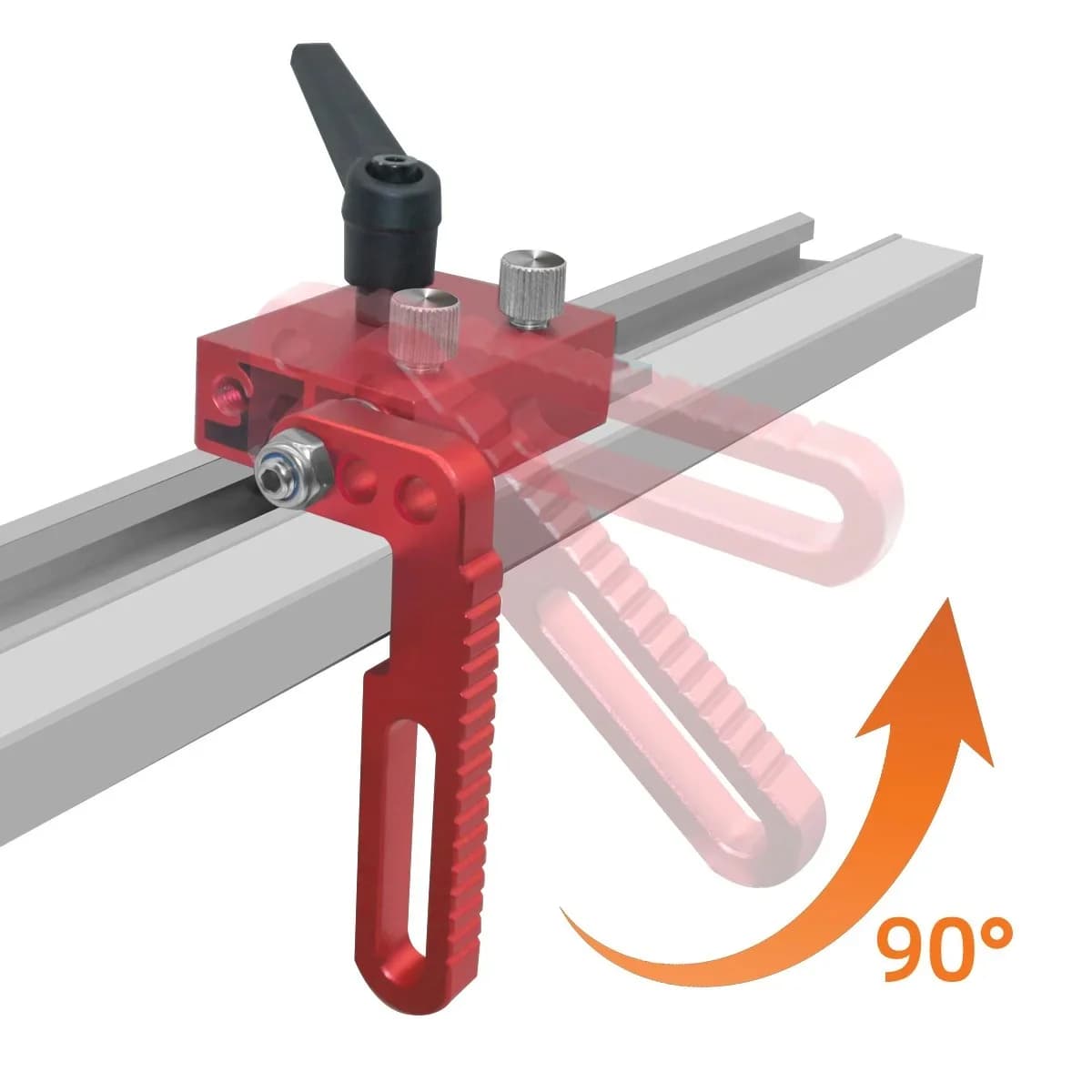 Tope limitador ajustable de pista T de aluminio para rieles de inglete