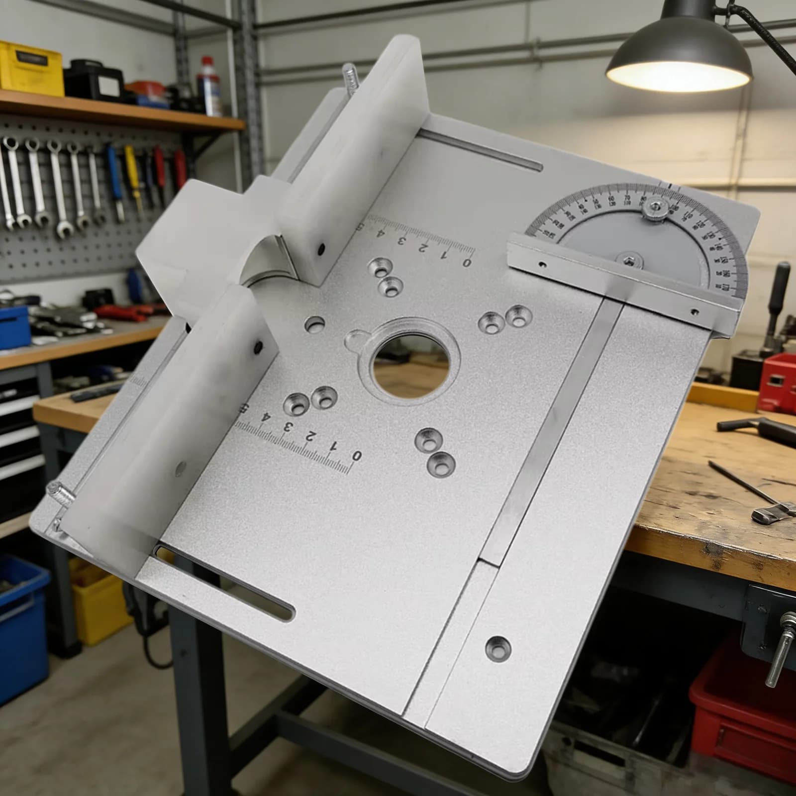 Placa de inserción universal de mesa fresadora de aluminio con escuadra