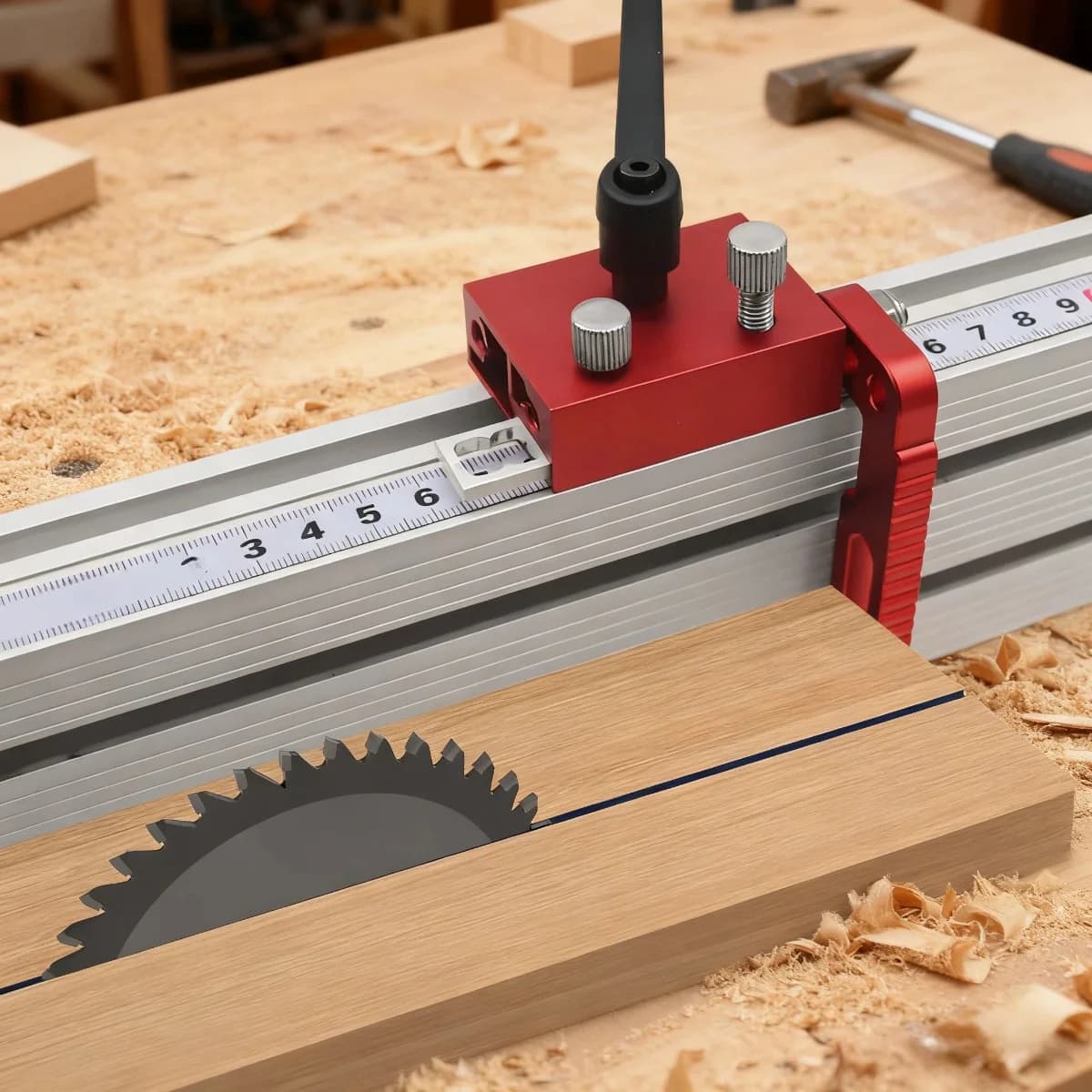 Tope limitador ajustable de pista T de aluminio para rieles de inglete