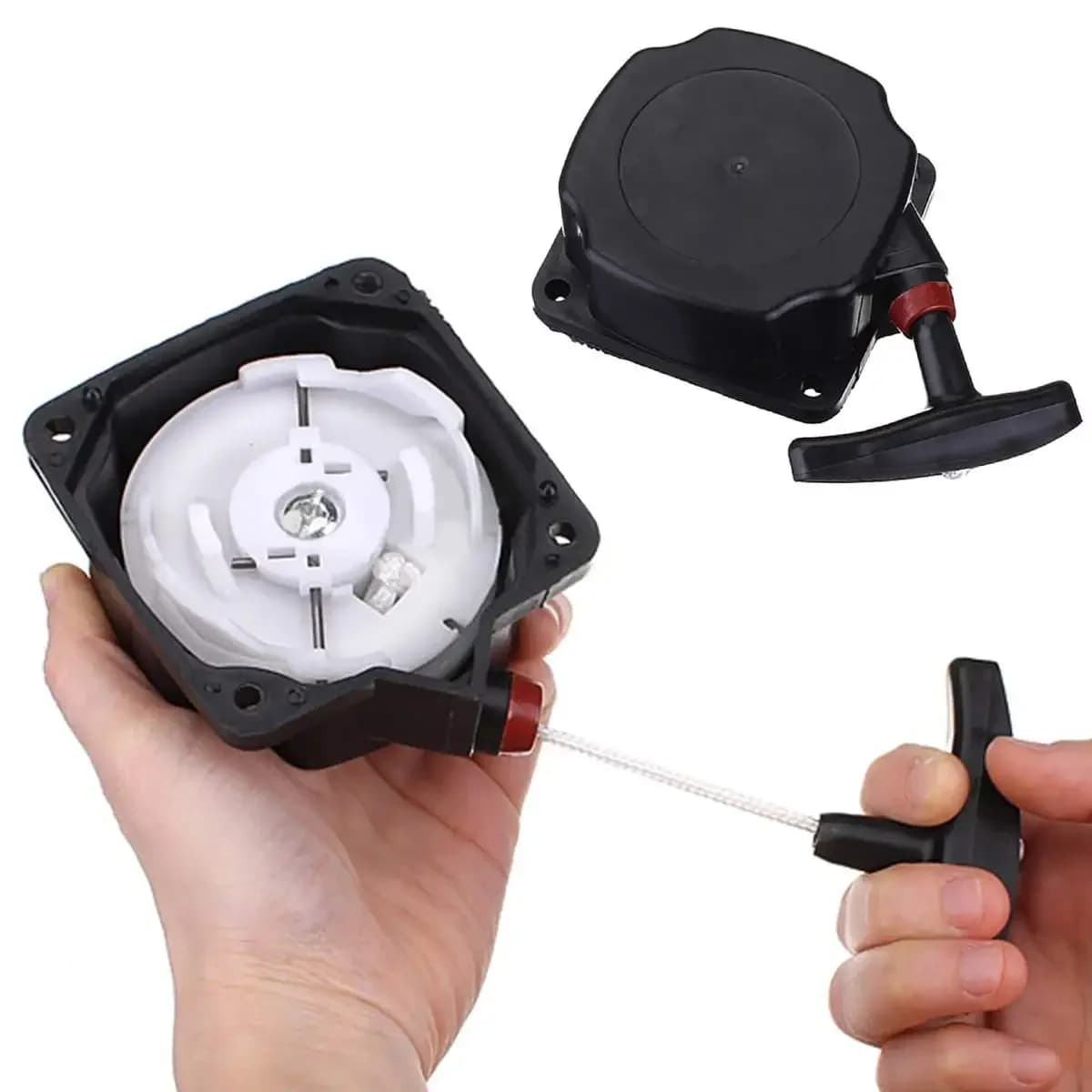 Arrancador retráctil universal negro para desbrozadoras