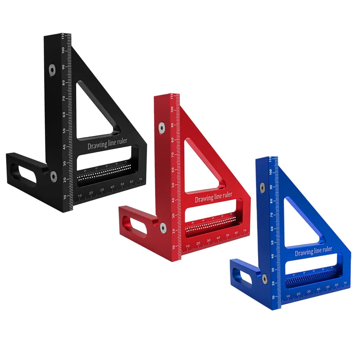 Escuadra de aluminio para carpintero con regla triangular para ingletes