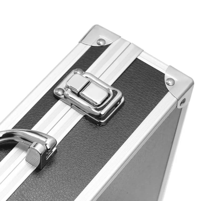 Caja de herramientas portátil de aluminio con forro de esponja 30x17x8cm