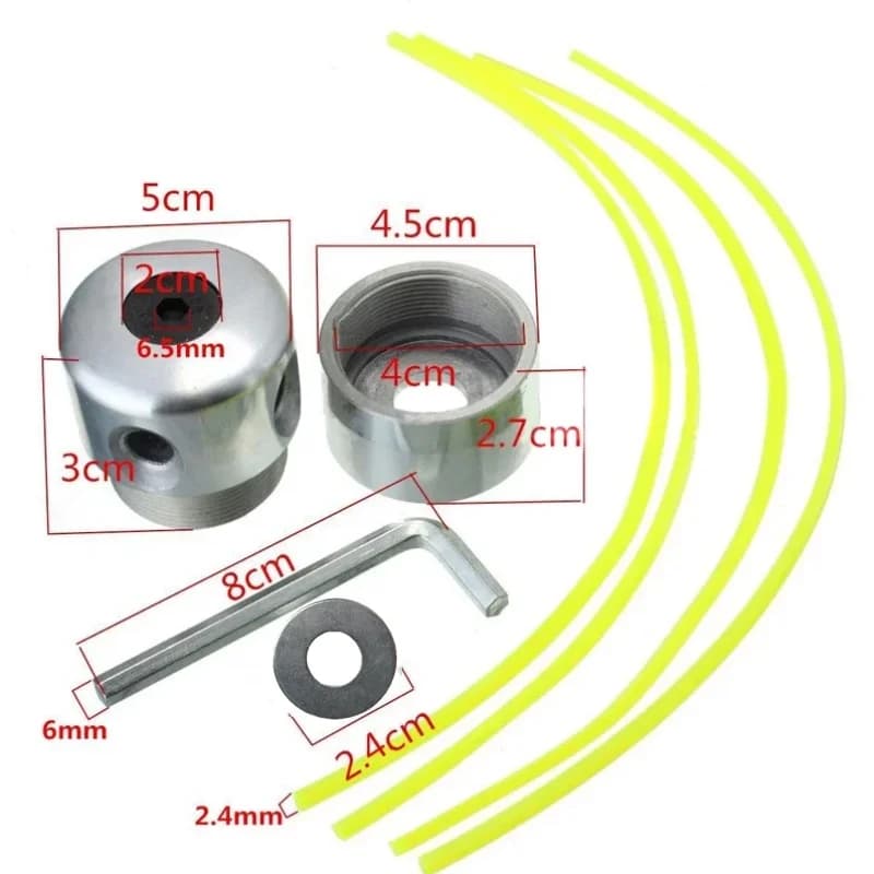 Cabezal de recortadora de césped de aluminio con 4 hilos de corte