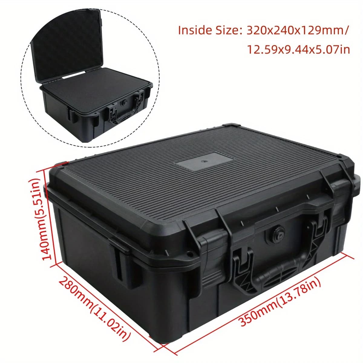 Caja de herramientas universal portátil de plástico con inserto de espuma