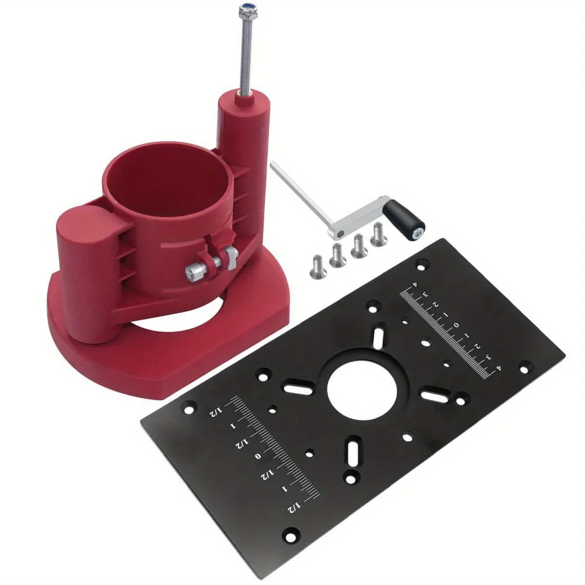Base del sistema de elevación de fresadora con placa de inserción para mesa