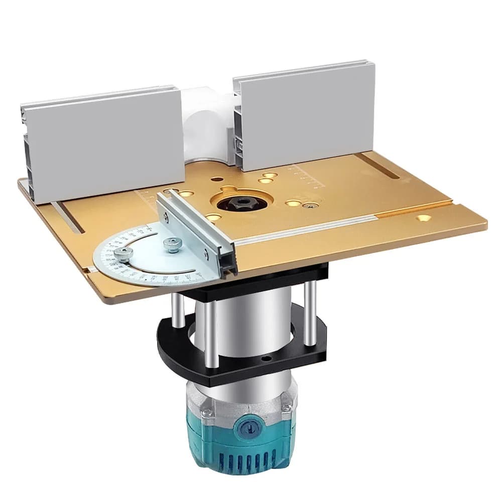 Elevador de fresadora con placa insertable de aluminio y guía