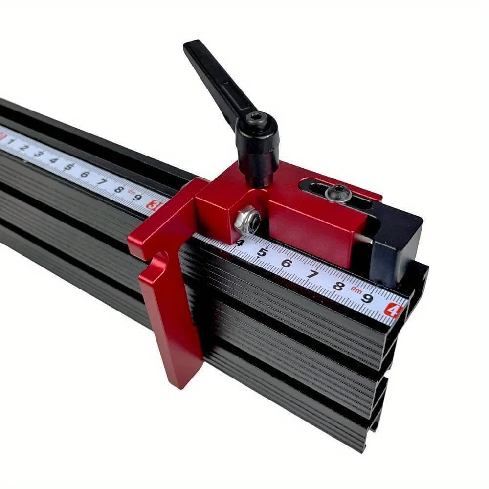Tope de guía de ingletes de aluminio con cerca multi-ranura