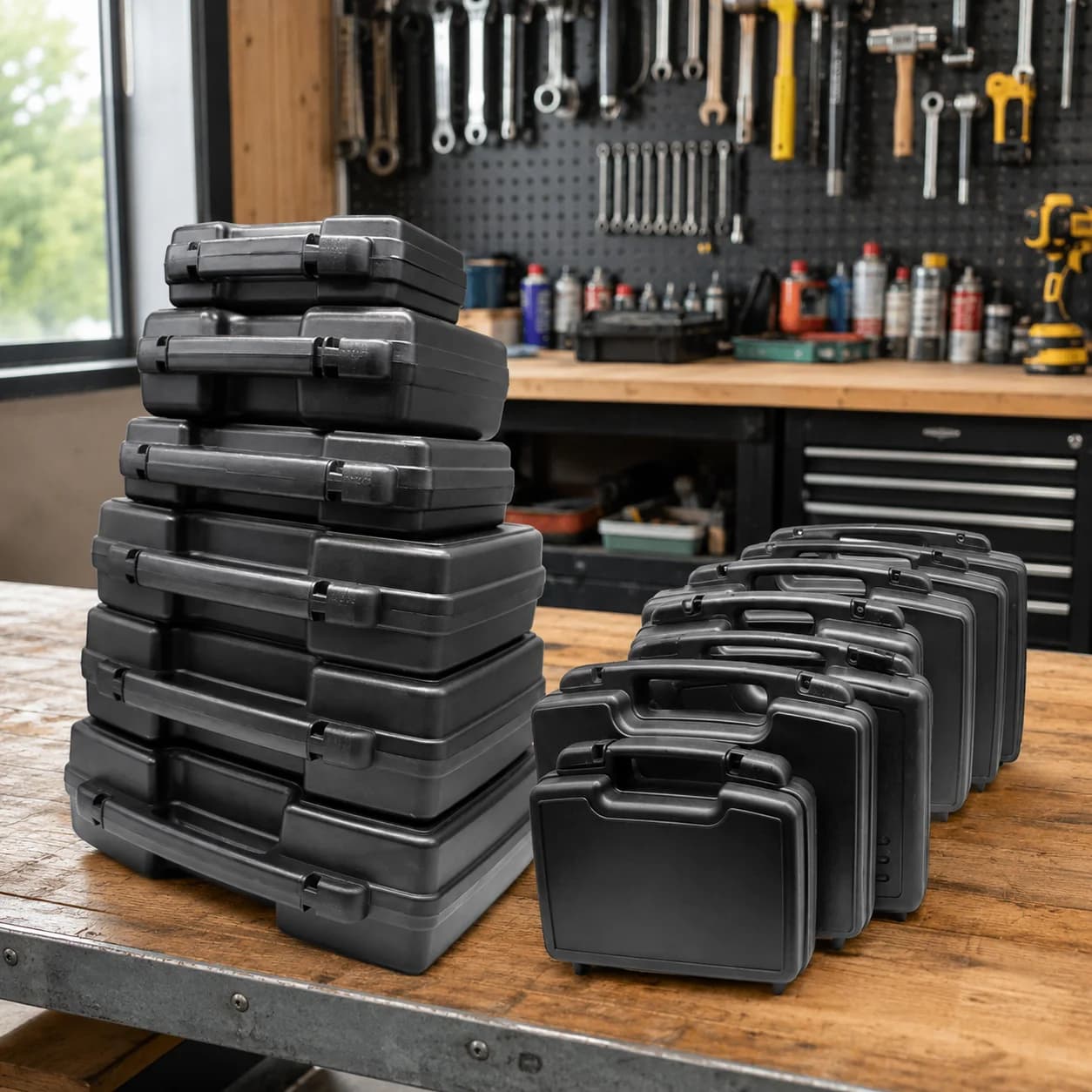 Caja de almacenamiento protectora portátil de plástico para equipo exterior