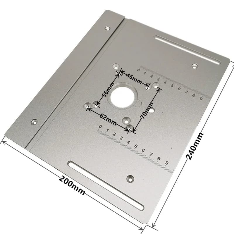 Placa de inserción universal de mesa fresadora de aluminio con escuadra