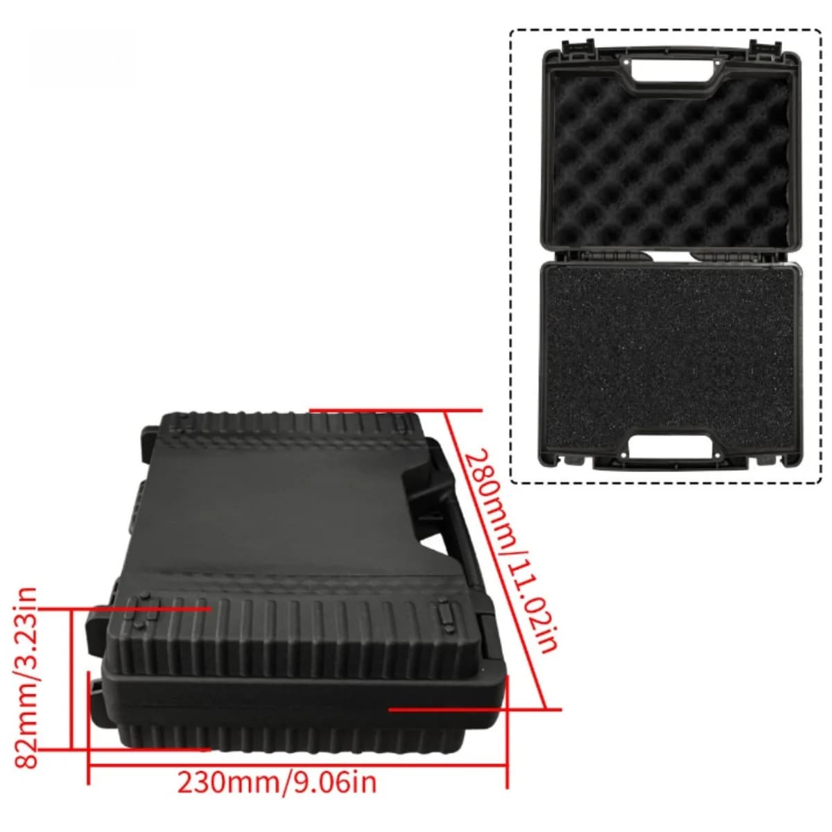 Caja de herramientas portátil de plástico para reparación de autos con esponja