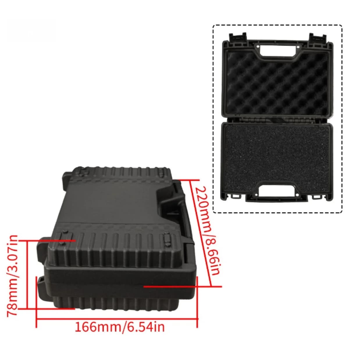 Caja de herramientas portátil de plástico para reparación de autos con esponja