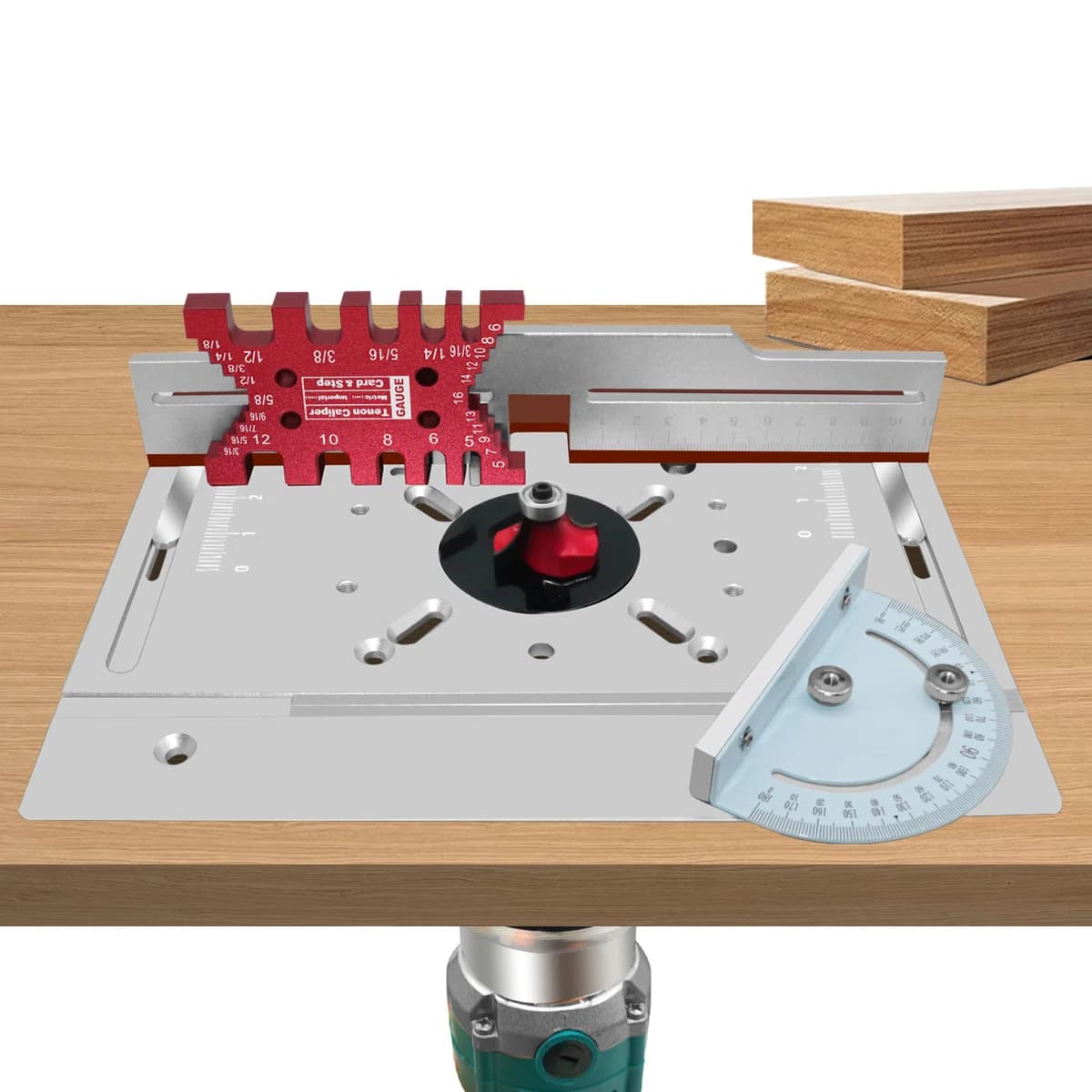 Placa de inserción de mesa fresadora de aluminio con tope para espigar