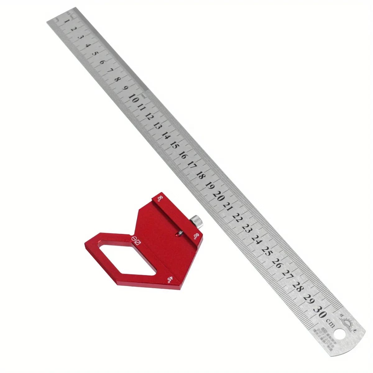 Regla de trazado angular de acero 45/60/90 grados