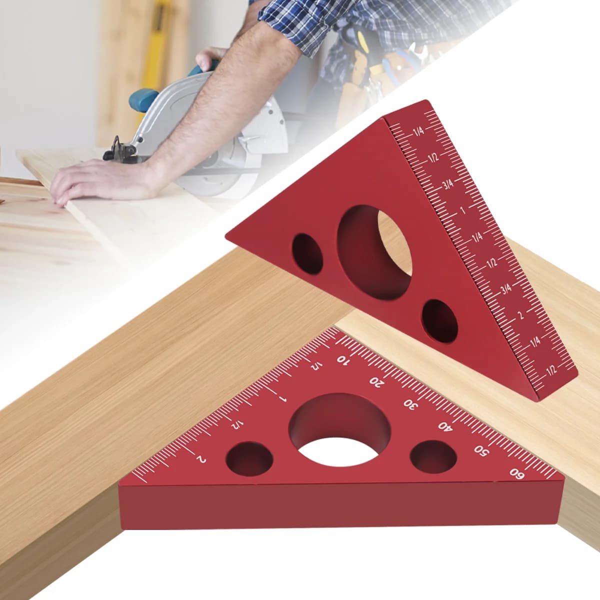 Regla de ángulo de precisión de aluminio 45/90 grados