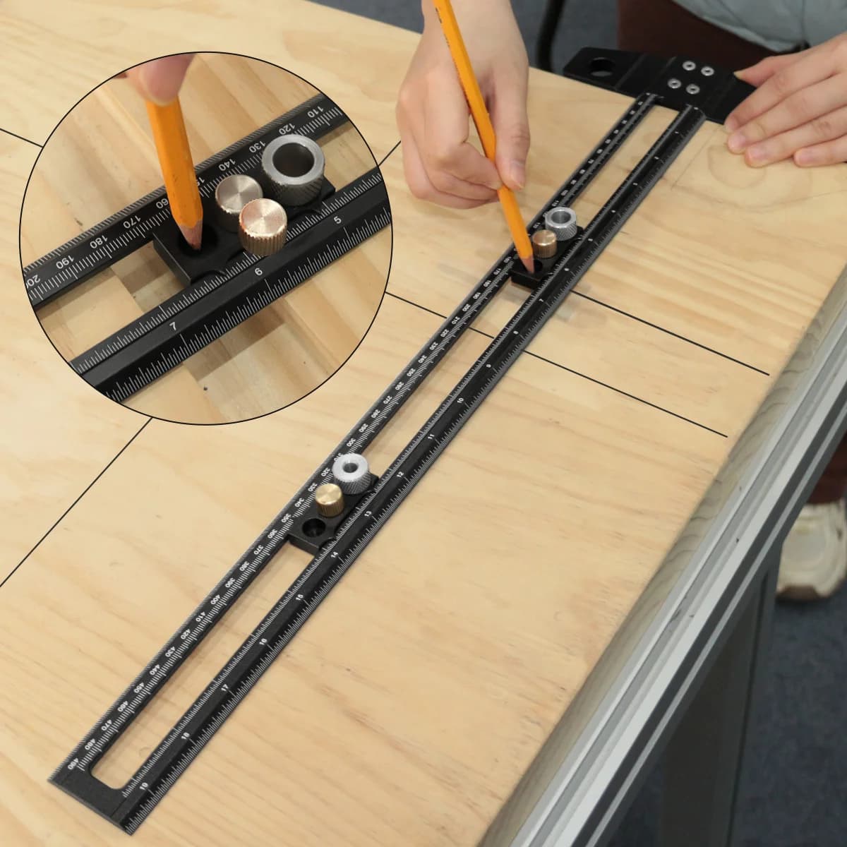 Regla de Posicionamiento para Taladrar en Aluminio con Casquillos
